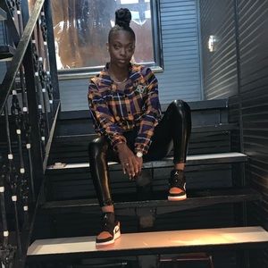 Orange & Purple cropped Jacket